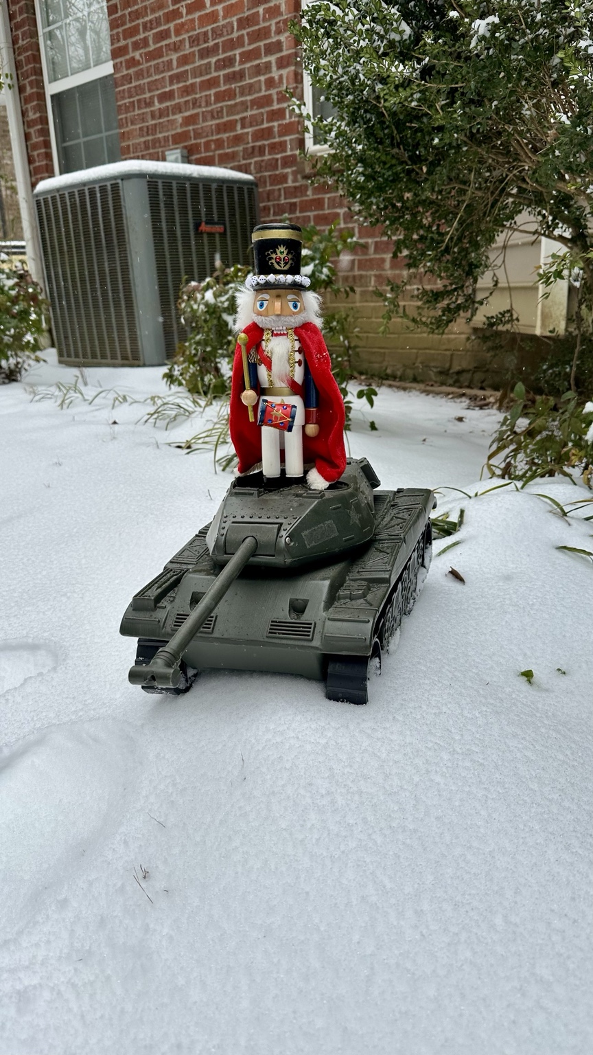 Pyotr operating the armored unit in snow